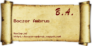 Boczor Ambrus névjegykártya